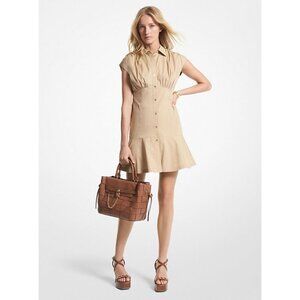 MICHAEL Michael Kors Organic Stretch Cotton Poplin Shirtdress